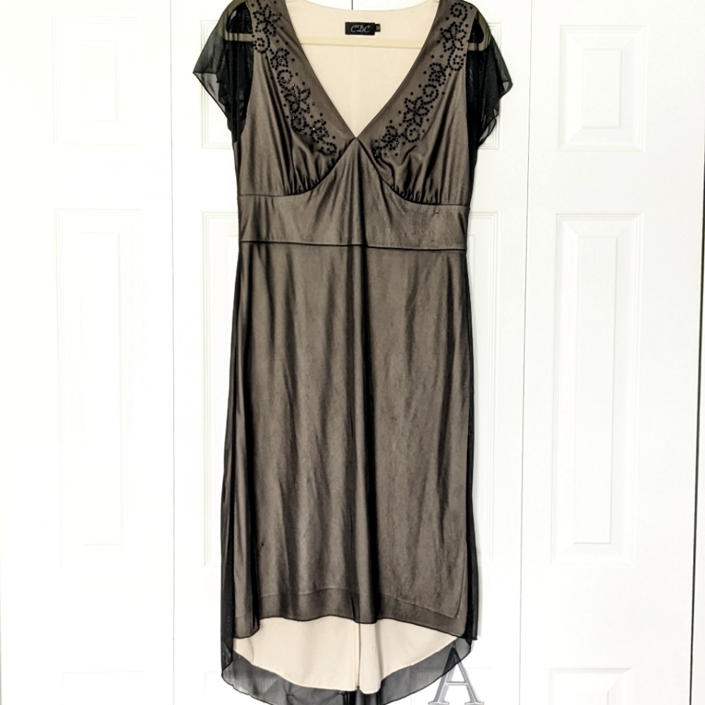 Vintage CDC Black Evening Dress, size 12